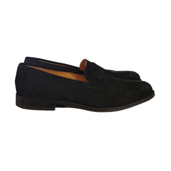 Mezlan Dress Shoes Genuine Penny Loafers Suede Slip On Velvet Black Men\'s 9 READ main image 4